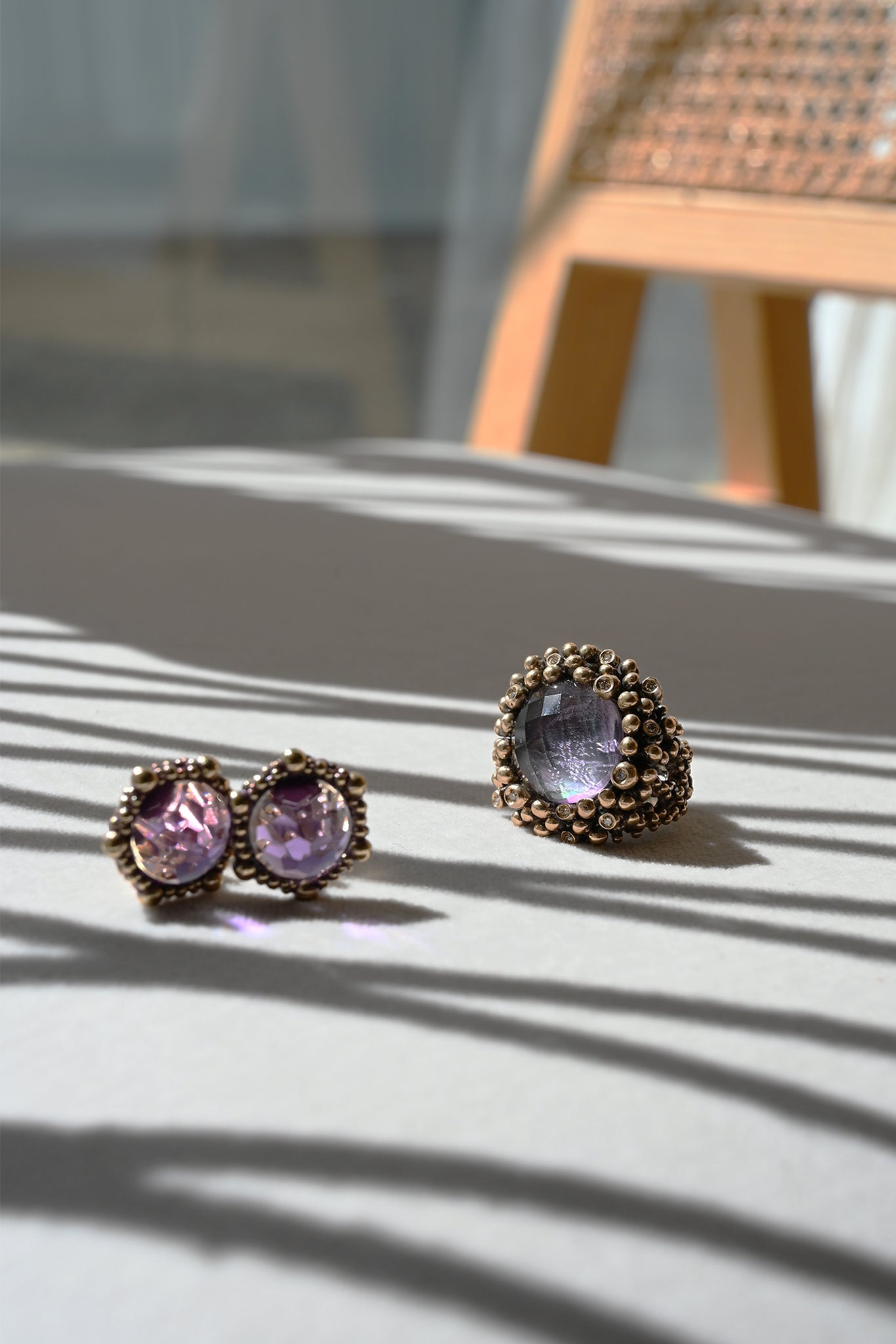 ダニエラデマルキ Daniela de Marchi D di Diamond Collection ディーディーダイヤモンドコレクション リング アメジスト 白蝶貝 クリスタル フリーサイズ