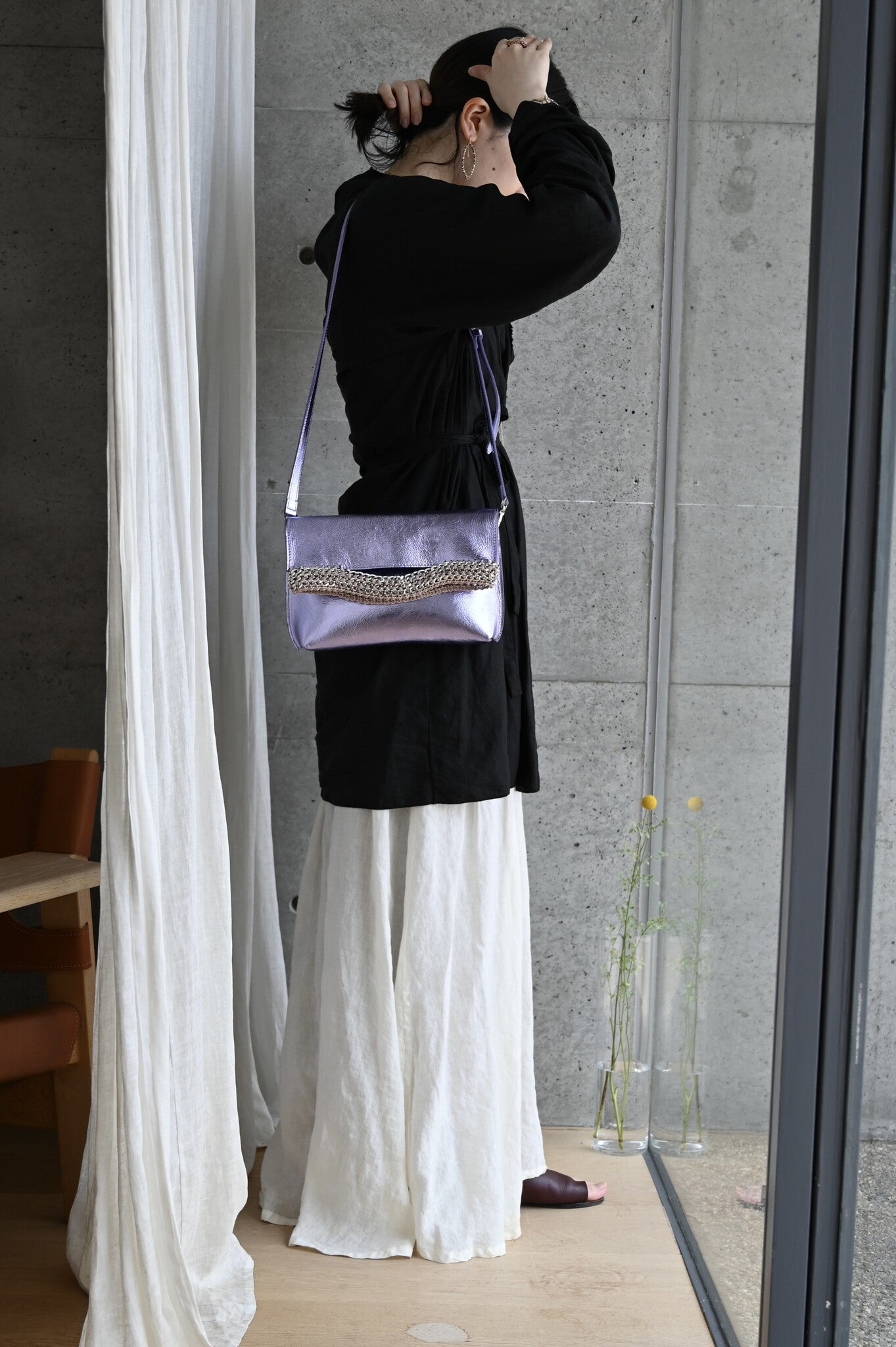 デ・クチュール/de Couture<br>クラッチバッグ(ショルダーベルト付) <br> Metalic Lavender メタリックラベンダー