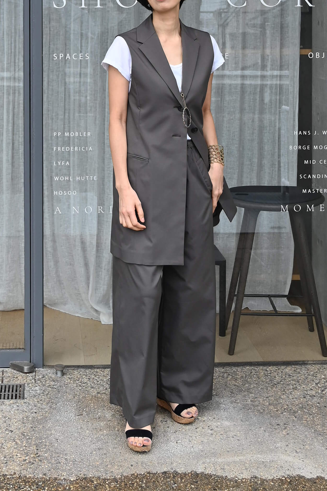 ジル/GILL<br>ワイドレッグパンツ / Khaki Gray<br>(セットアップ可能)