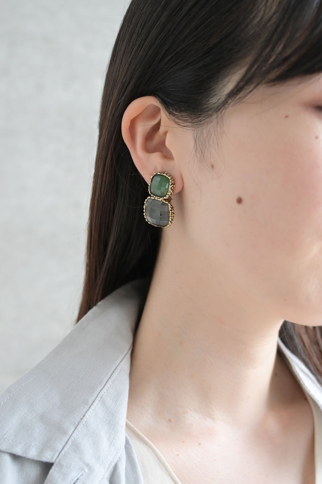ダニエラデマルキ Daniela de Marchi Scacco Matto Collection スカッコマットコレクション イヤリング ラブラドライト グリーンアゲート