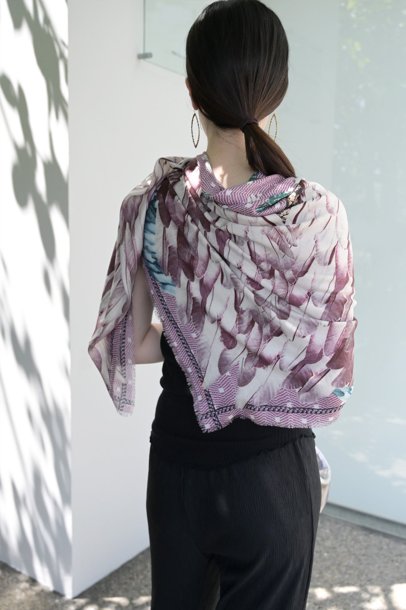 VASSILISA カシミアストール Pink&Blue Wing