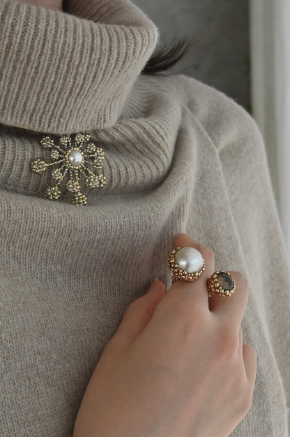 ダニエラデマルキ / Daniela de Marchi <br> BIG BANG Collection <br>リング（Ring)［AN0232 ORA  パール/スモーキークオーツ］Free Size