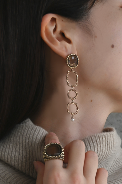 ダニエラデマルキ/Daniela de Marchi<br>Little Secrets collection<br>ピアス（Pierces）［OR1271 ORA スモーキークォーツ］