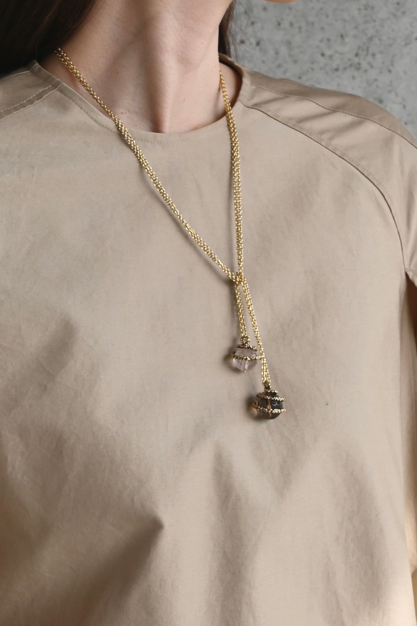 ダニエラデマルキ / Daniela de Marchi <br> Ghirigori Collection<br>ネックレス（Necklace）［ CL5491 OBR スモーキークオーツ×ローズクオーツ］