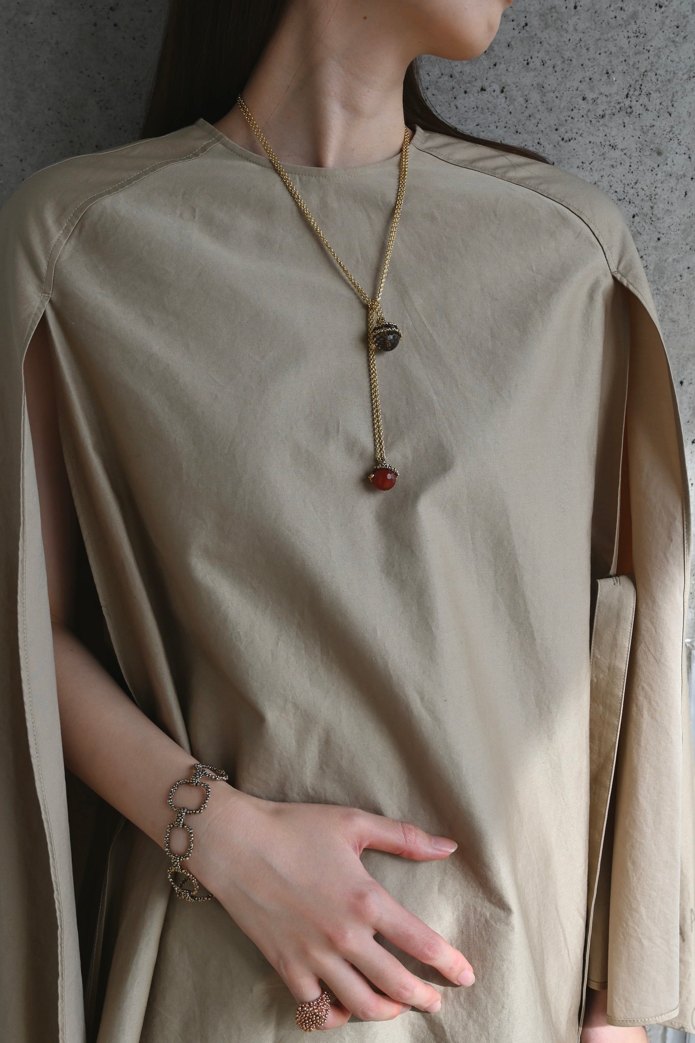 ダニエラデマルキ / Daniela de Marchi <br> Ghirigori Collection<br>ネックレス（Necklace）［ CL5491 OBR スモーキークオーツ×カーネリアン］