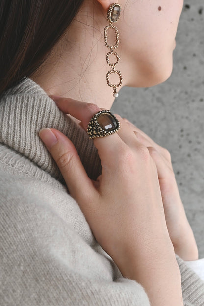 ダニエラデマルキ / Daniela de Marchi <br> La Voce  Collection <br>リング（Ring）［AN0223 OBR スモーキークオーツ ］フリーサイズ