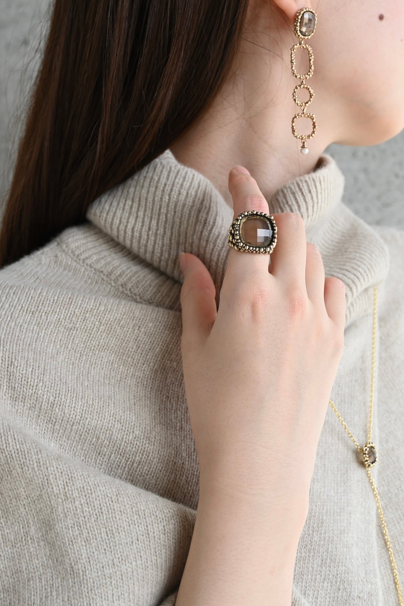 ダニエラデマルキ/Daniela de Marchi<br>Little Secrets collection<br>ピアス（Pierces）［OR1271 ORA スモーキークォーツ］