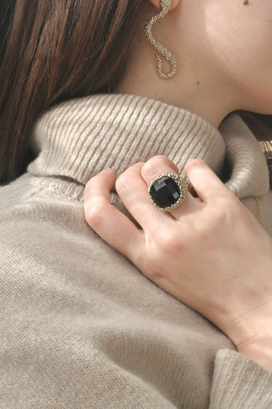 ダニエラデマルキ / Daniela de Marchi <br> Scacco Collection <br>リング（Ring）［AN174 OAG オニキス］＃8～9