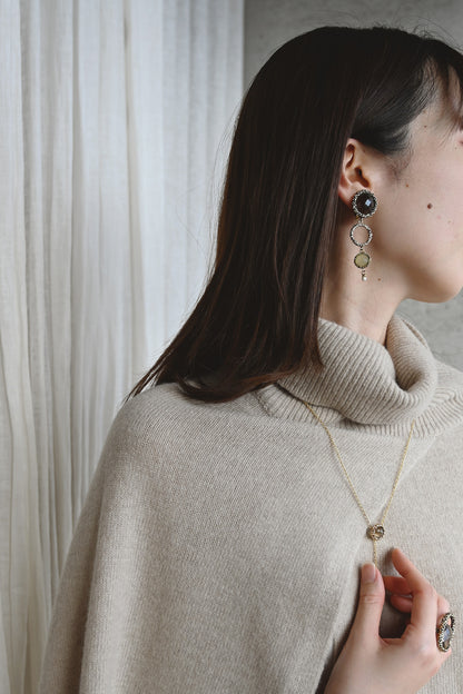 ダニエラデマルキ/Daniela de Marchi<br>Contaminazioni Collection<br>イヤリング（Earrings）［OR1144 OBR スモーキークオーツ/ニュージェイド /パール］