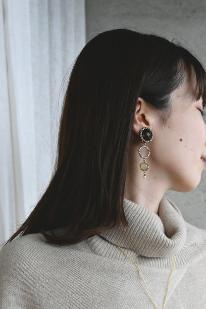 ダニエラデマルキ/Daniela de Marchi<br>Contaminazioni Collection<br>イヤリング（Earrings）［OR1144 OBR スモーキークオーツ/ニュージェイド /パール］