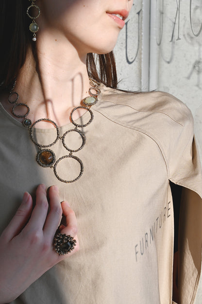 ダニエラデマルキ/Daniela de Marchi<br>Contaminazioni Collection<br>ネックレス（Necklace）［CL5466 OBR  スモーキークオーツ×ニュージェイド×ラブラドライト］