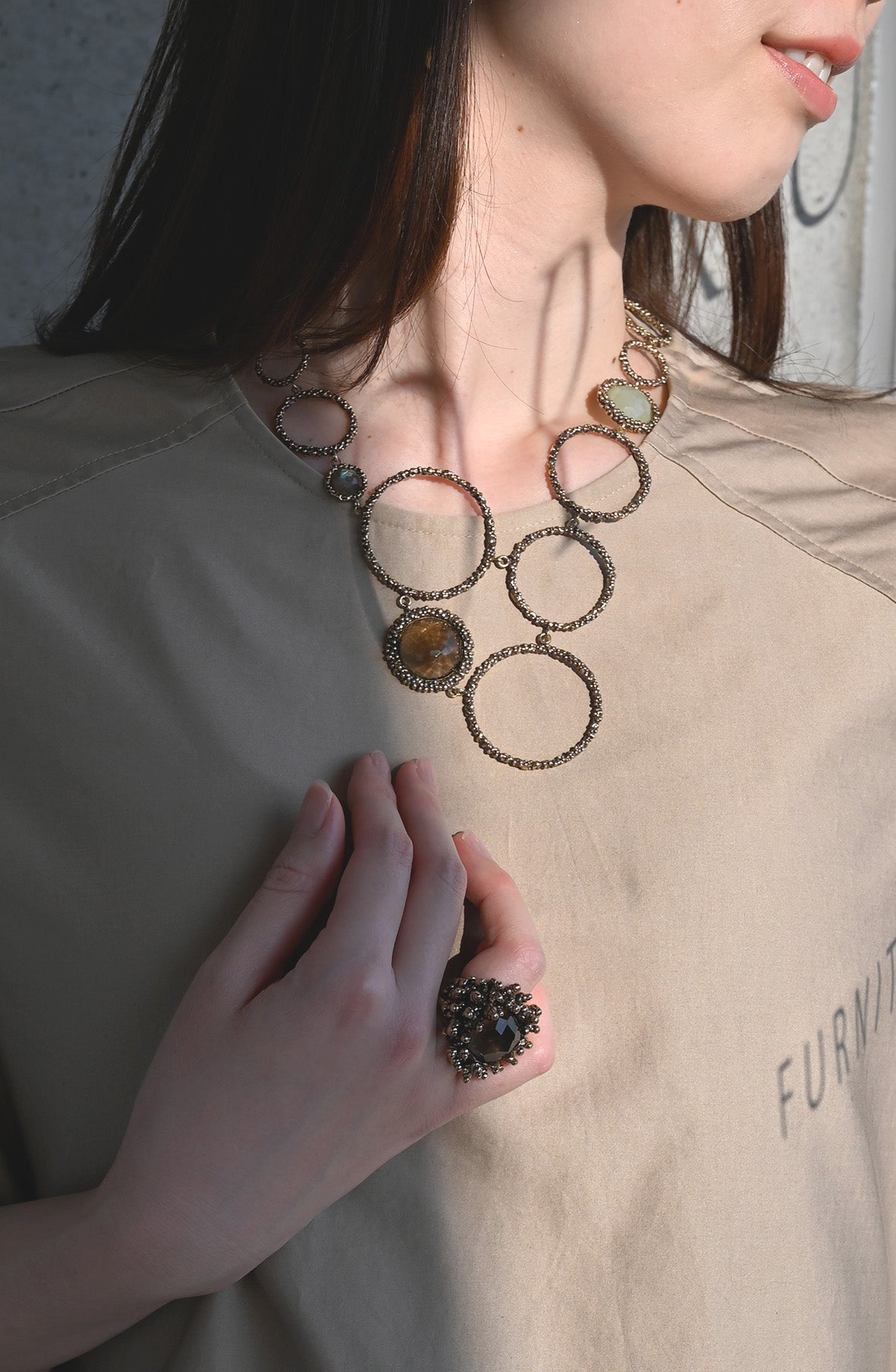 ダニエラデマルキ/Daniela de Marchi<br>Contaminazioni Collection<br>ネックレス（Necklace）［CL5466 OBR  スモーキークオーツ×ニュージェイド×ラブラドライト］