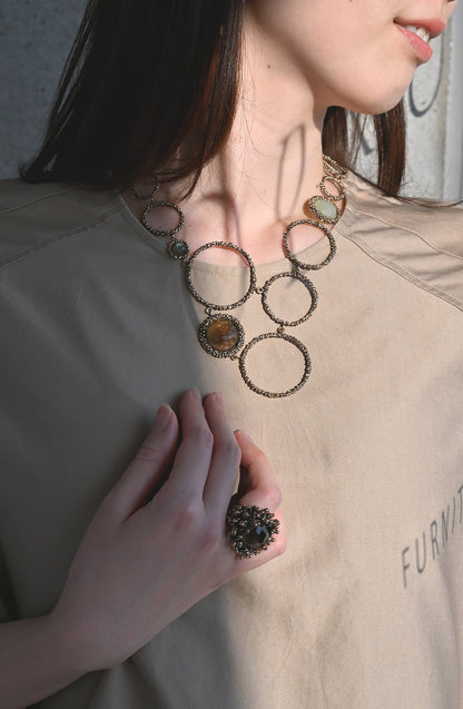 ダニエラデマルキ/Daniela de Marchi<br>Contaminazioni Collection<br>ネックレス（Necklace）［CL5466 OBR  スモーキークオーツ×ニュージェイド×ラブラドライト］