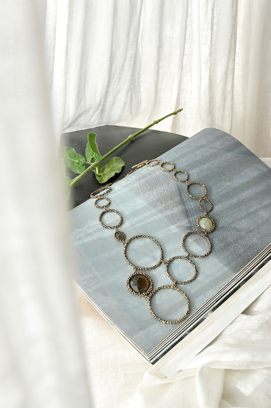 ダニエラデマルキ/Daniela de Marchi<br>Contaminazioni Collection<br>ネックレス（Necklace）［CL5466 OBR  スモーキークオーツ×ニュージェイド×ラブラドライト］