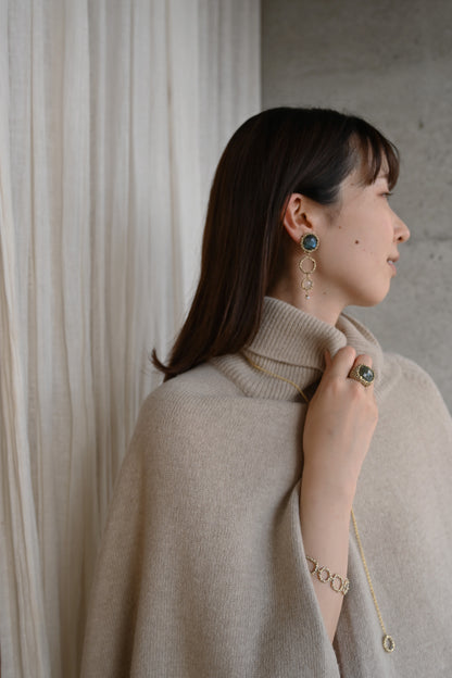 ダニエラデマルキ/Daniela de Marchi<br>Contaminazioni Collection<br>イヤリング（Earrings）［OR1144 OBR ラブラドライト/ローズクオーツ /パール］