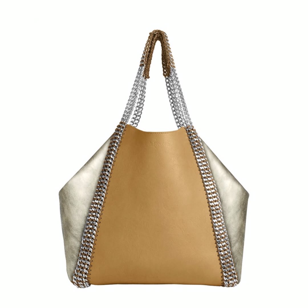 【オーダー】デ・クチュール/de Couture<br>2WAY チェーン トートバッグ LLサイズ <br> Barley × Metalic Gold