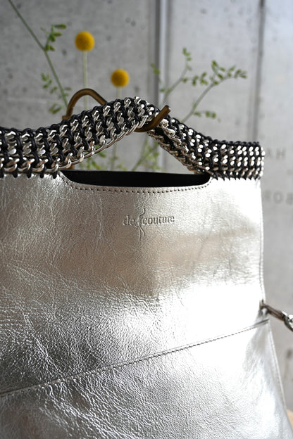 デ・クチュール/de Couture<br>クラッチバッグ（ショルダーベルト付） <br> Metalic Silver メタリックシルバー