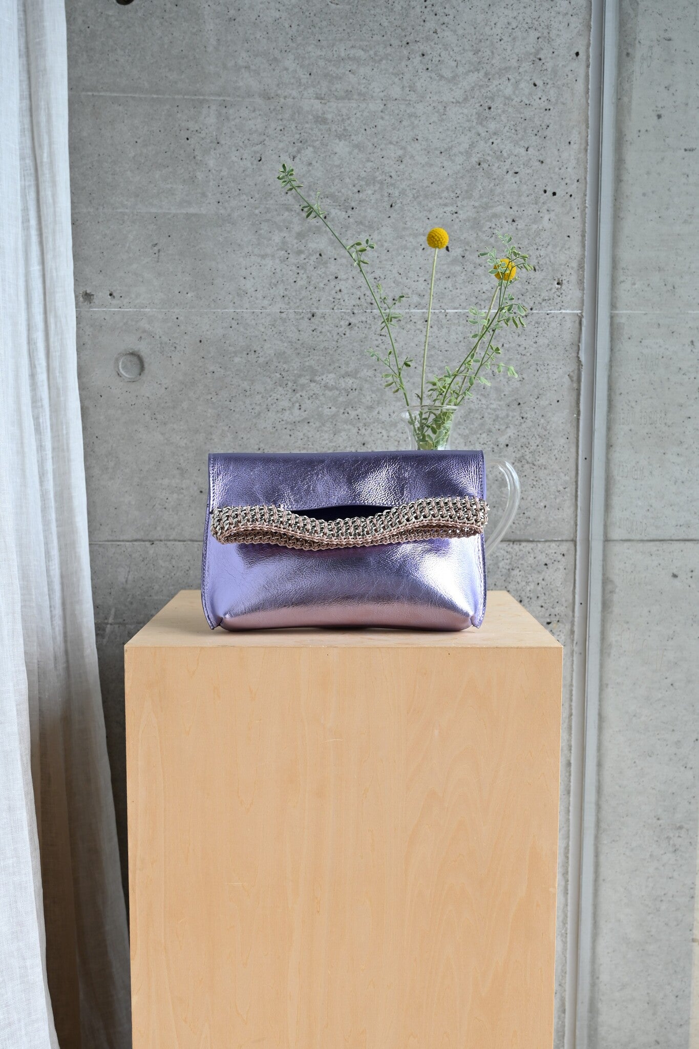 デ・クチュール/de Couture<br>クラッチバッグ（ショルダーベルト付） <br> Metalic Lavender  メタリックラベンダー