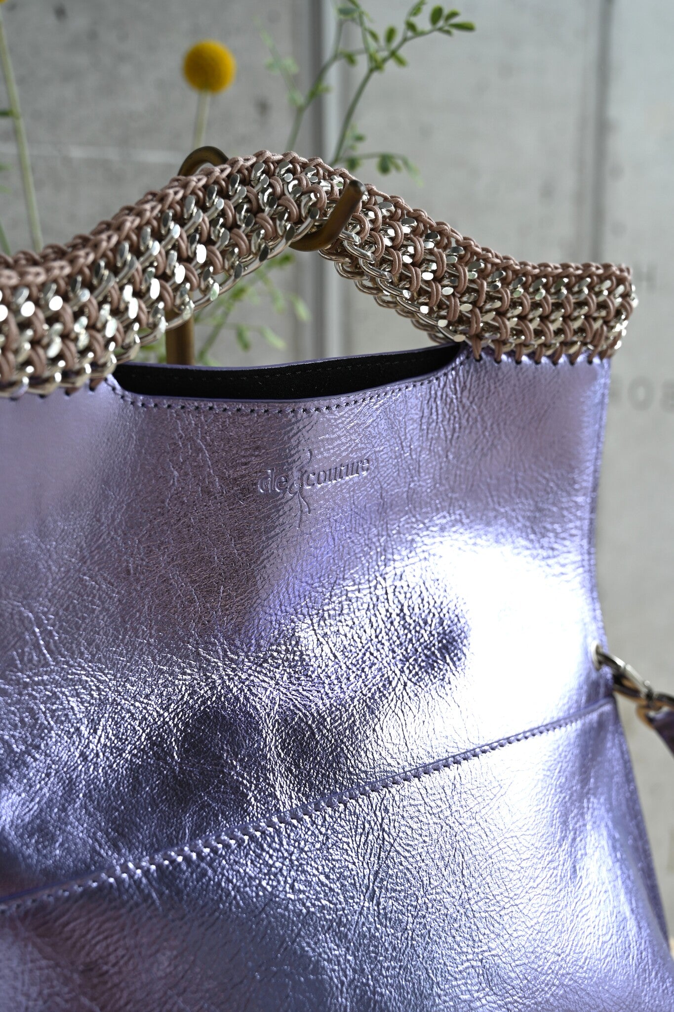 デ・クチュール/de Couture<br>クラッチバッグ（ショルダーベルト付） <br> Metalic Lavender  メタリックラベンダー