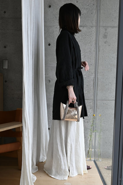 デ・クチュール/de Couture<br>2WAY チェーン レザー トートバッグ SSサイズ (ショルダーベルト付)<br>PinkGold ピンクゴールド