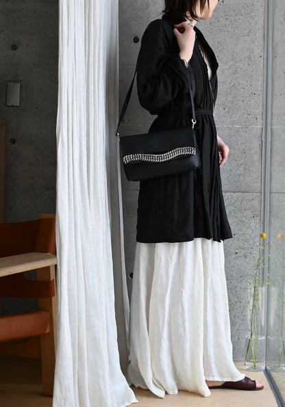 デ・クチュール/de Couture<br>クラッチバッグ（ショルダーベルト付） <br> Black ブラック