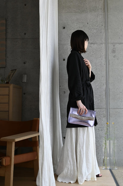 デ・クチュール/de Couture<br>クラッチバッグ（ショルダーベルト付） <br> Metalic Lavender  メタリックラベンダー
