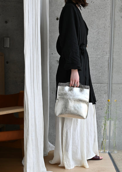 デ・クチュール/de Couture<br>クラッチバッグ（ショルダーベルト付） <br> Metalic Silver メタリックシルバー
