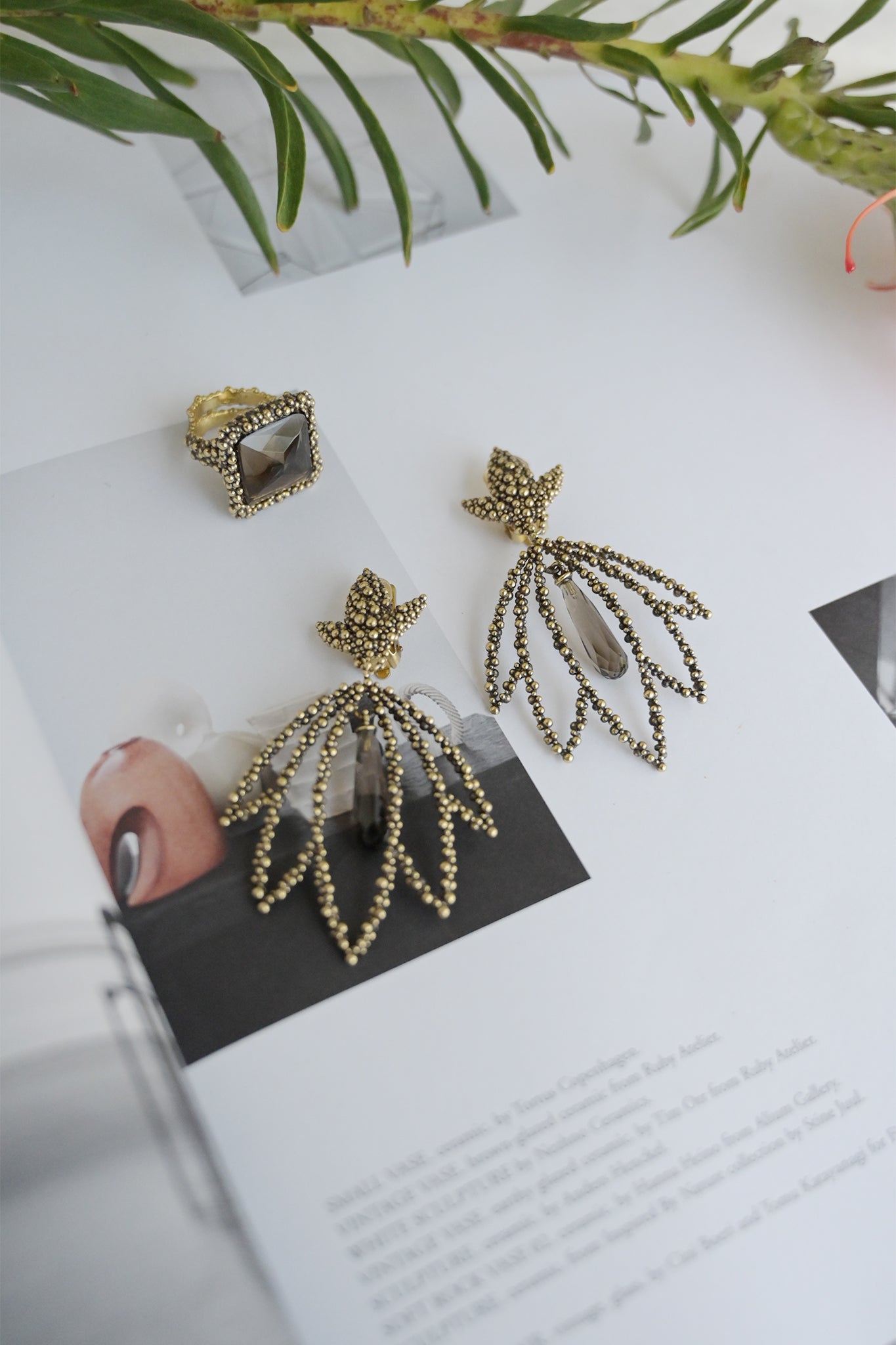 ダニエラデマルキ/Daniela de Marchi<br>Jungle Collection<br> イヤリング（Earrings ）［OR1422 OBR スモーキークォーツ］