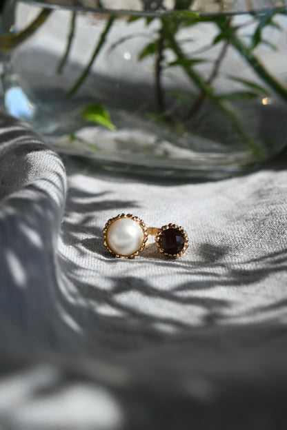 ダニエラデマルキ / Daniela de Marchi <br> BIG BANG Collection <br>リング（Ring)［AN0232 ORA  パール/スモーキークオーツ］Free Size