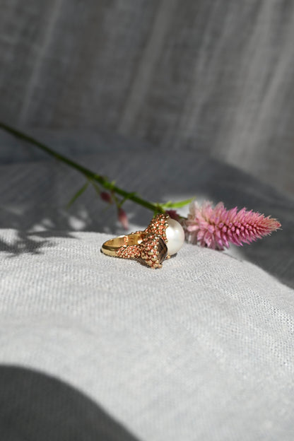 ダニエラデマルキ / Daniela de Marchi <br> BIG BANG Collection <br>リング（Ring)［AN0232 ORA  パール/スモーキークオーツ］Free Size