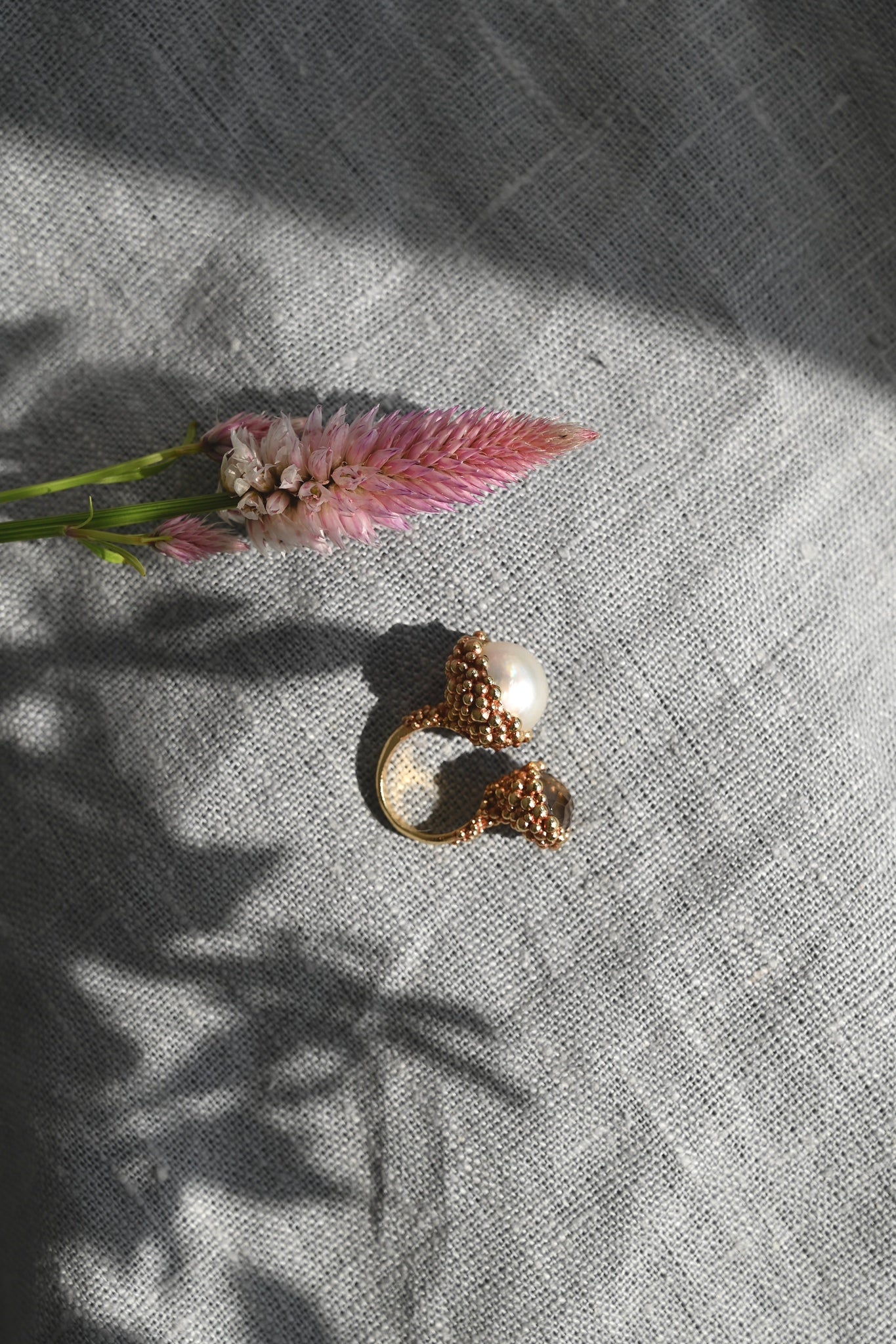 ダニエラデマルキ / Daniela de Marchi <br> BIG BANG Collection <br>リング（Ring)［AN0232 ORA  パール/スモーキークオーツ］Free Size