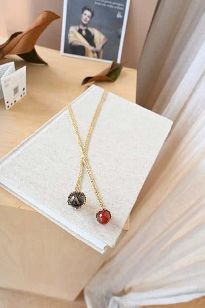 ダニエラデマルキ / Daniela de Marchi <br> Ghirigori Collection<br>ネックレス（Necklace）［ CL5491 OBR スモーキークオーツ×カーネリアン］