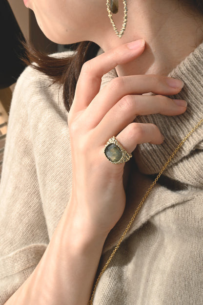 ダニエラデマルキ / Daniela de Marchi <br> La Voce  Collection <br>リング（Ring）［AN0219 OAG ラブラドライト］フリーサイズ