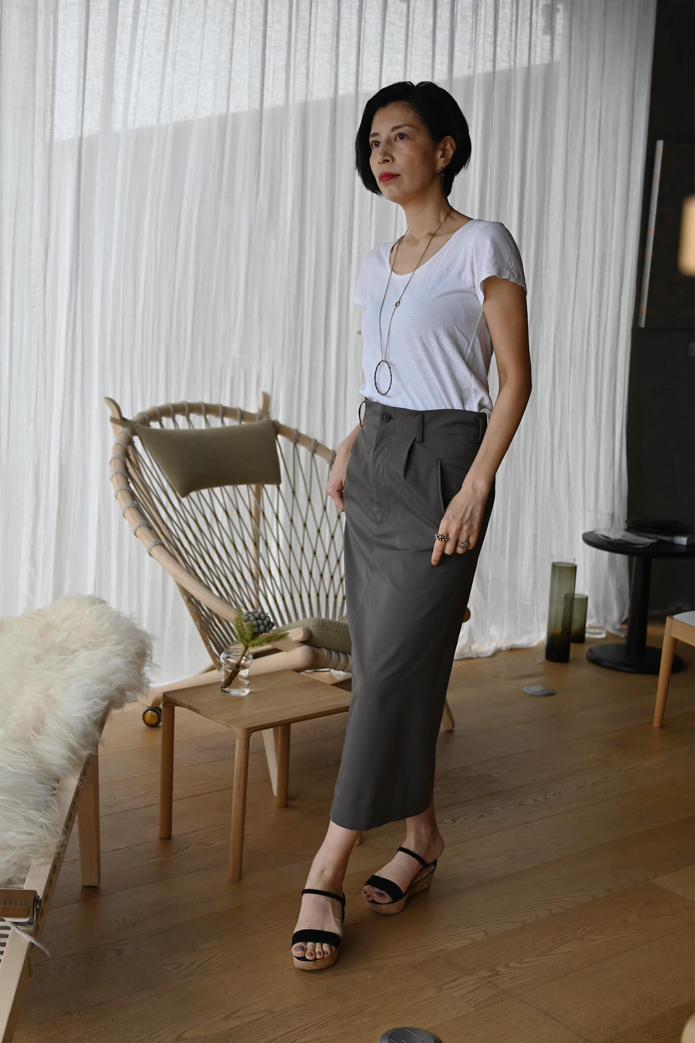 GILL<br>Skirt / Khaki Gray