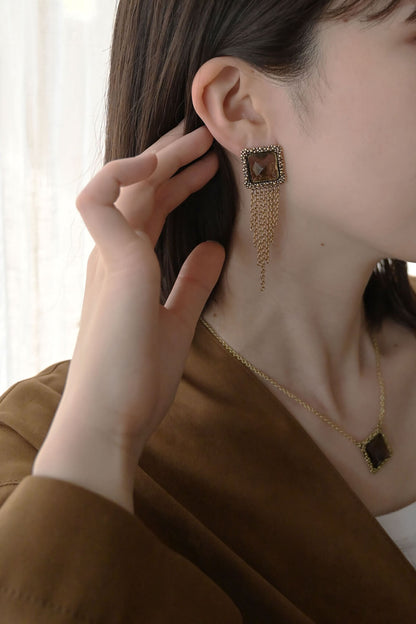 ダニエラデマルキ/Daniela de Marchi<br>Gatsby Collection<br> イヤリング（Earrings）［OR1362 OBR スモーキークォーツ ］