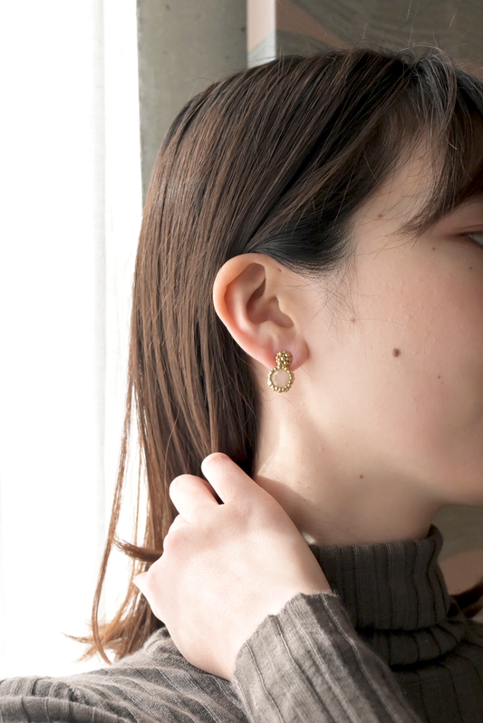 ダニエラデマルキ / Daniela de Marchi <br> BIG BANG Collection <br>ピアス（Pierce）［OR1424 ODO ローズクオーツ］