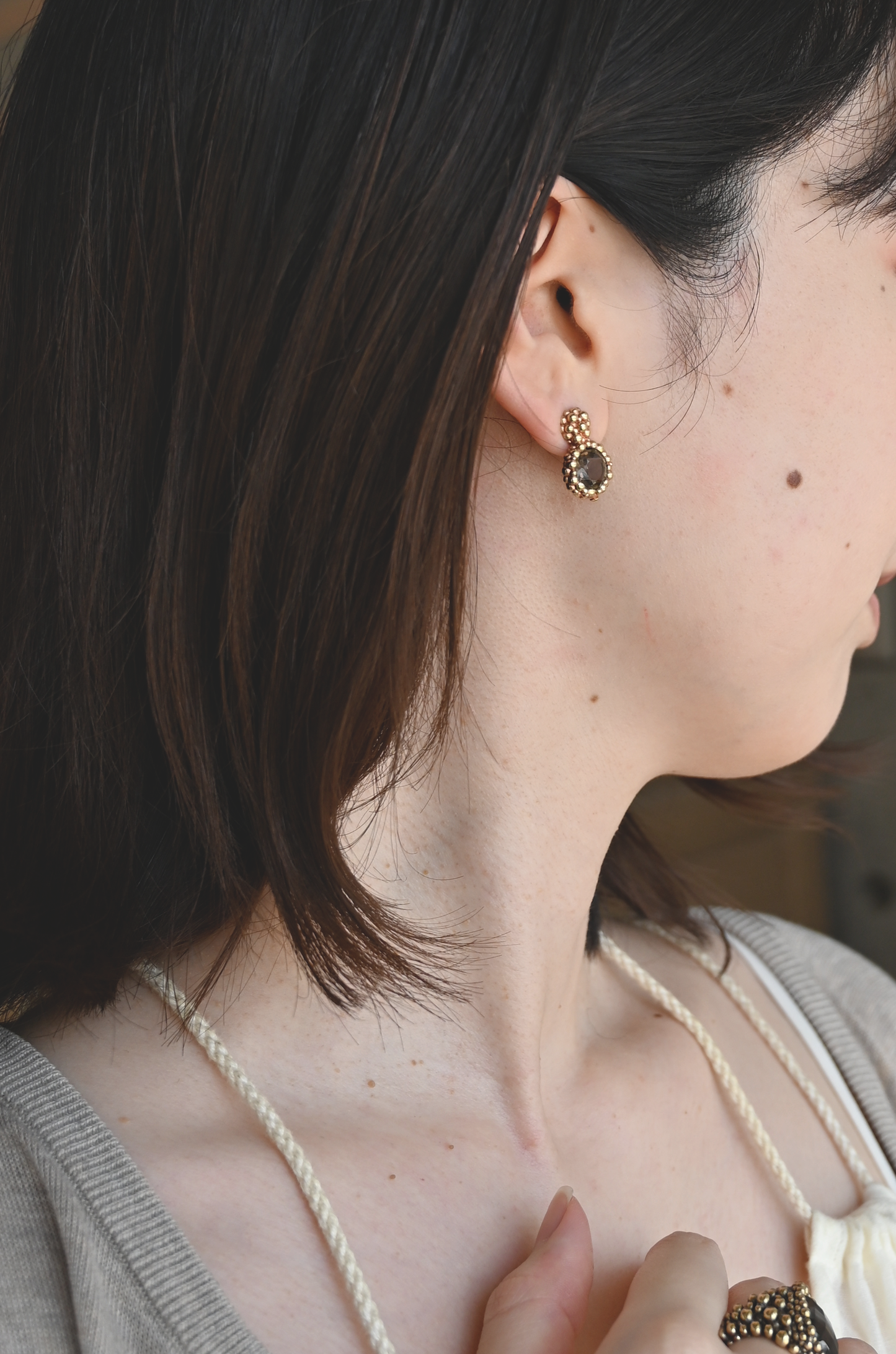 ダニエラデマルキ / Daniela de Marchi <br> BIG BANG Collection <br>ピアス（Pierce）［OR1424 ORA スモーキークオーツ］