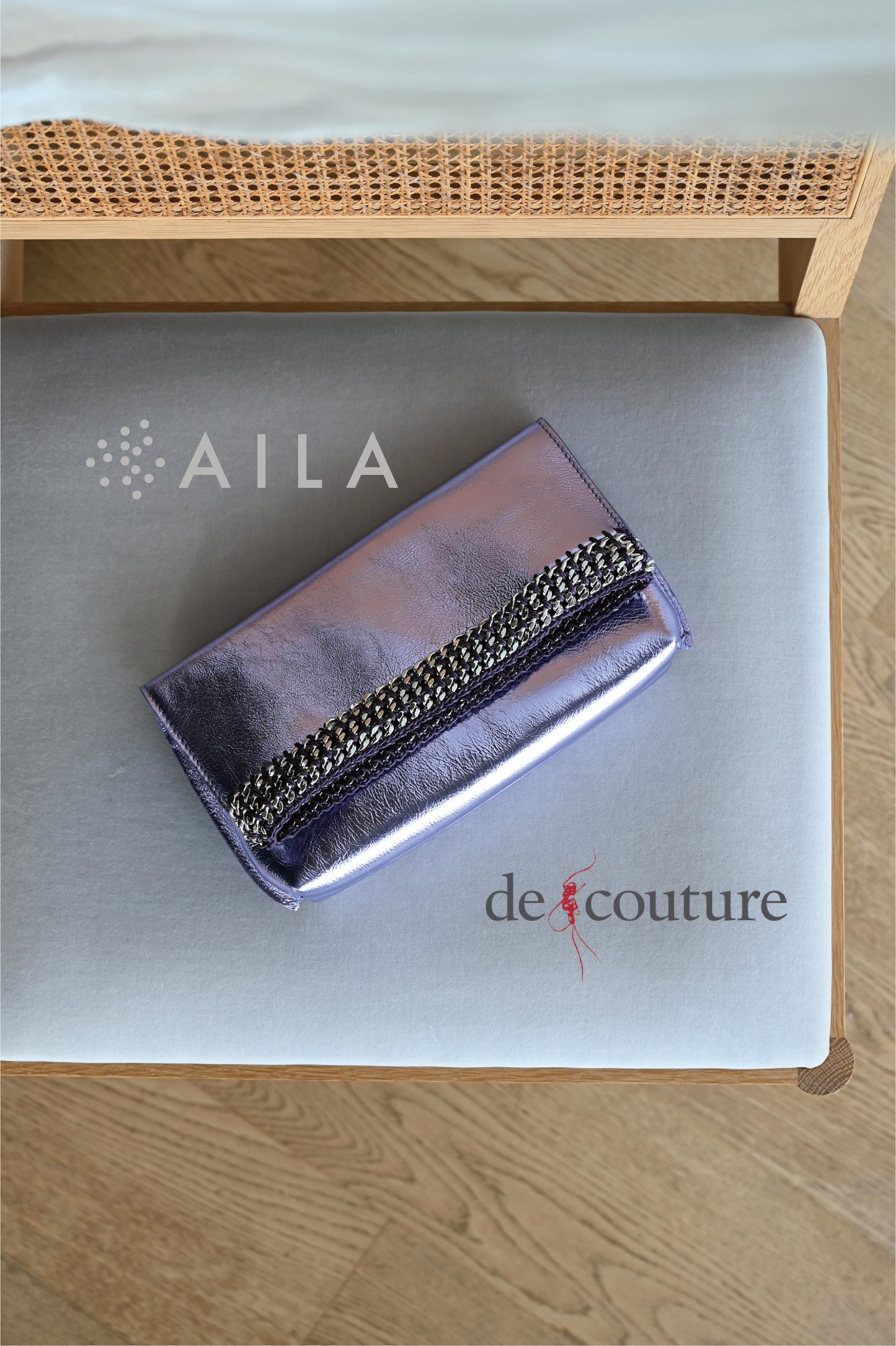 【オーダー】デ・クチュール/de Couture<br>クラッチバッグ <br> Metallic Lavender