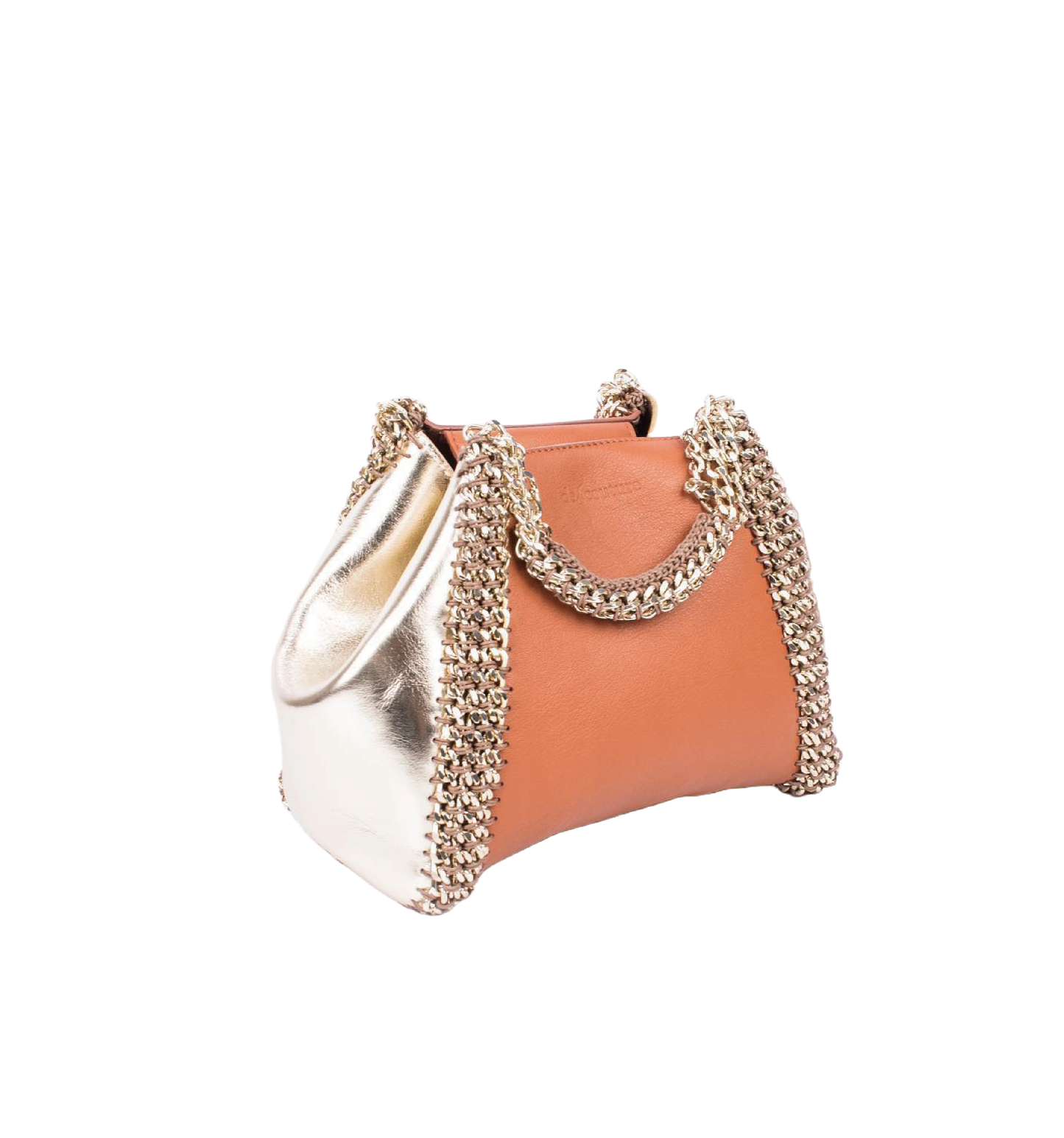 【オーダー】デ・クチュール/de Couture<br>2WAY チェーン トートバッグ Sサイズ <br> GamelBrown × MetalicGold